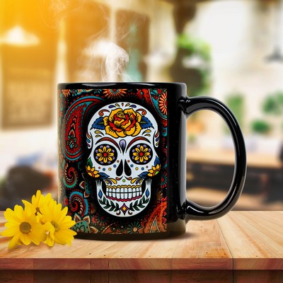 Full Color 11oz Black Ceramic Mug